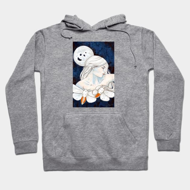 Moon Moths Hoodie by Wandering Octopus Designs